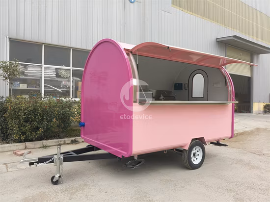 Outdoor Kitchen Dining Car Cute Mobile Food Vending Cart Rolling Food Cart Fast Food Sales