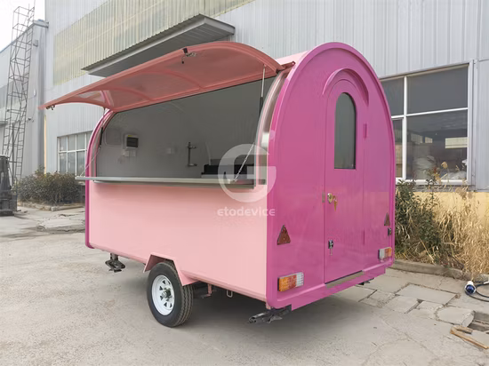 Outdoor Kitchen Dining Car Cute Mobile Food Vending Cart Rolling Food Cart Fast Food Sales