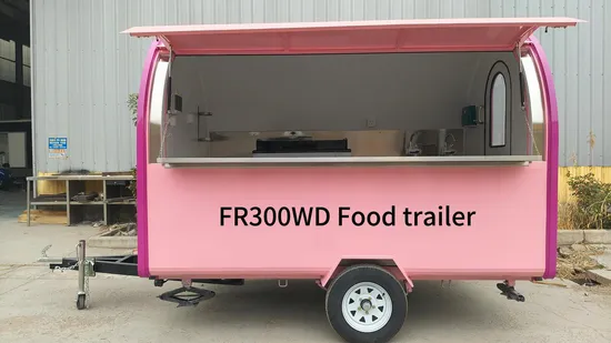 Outdoor Kitchen Dining Car Cute Mobile Food Vending Cart Rolling Food Cart Fast Food Sales