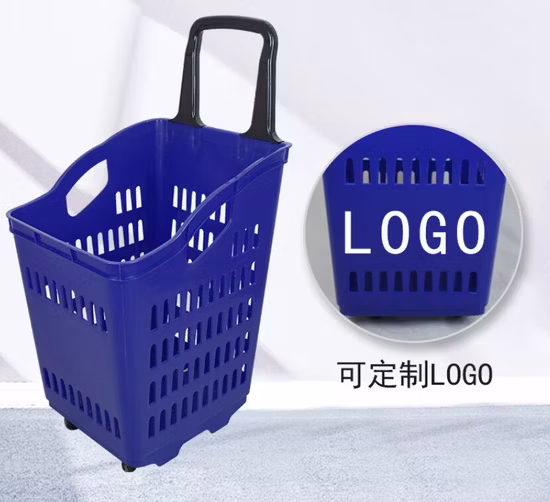 Plastic Rolling Hand Pull Push Tool Foldable Utility Shopping Cart Trolley